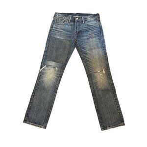 Levis 511 Slim Fit Mens Jeans W33 L32 Dark Wash Denim Distressed Patches
